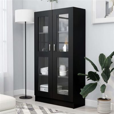 Non communiqué Armoire à vitrine Noir 82,5x30,5x150 cm Bois d ingénierie Noir - Publicité Non communiqué Armoire à vitrine Noir 82,5x30,5x150 cm Bois d ingénierie Noir - Publicité