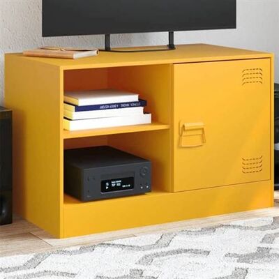 Non communiqué vidaXL Meuble TV jaune moutarde 67x39x44 cm acier, banc TV, meuble télé, meuble multimédia, buffet TV, meuble hifi, centre 841697 Jaune - Publicité Non communiqué vidaXL Meuble TV jaune moutarde 67x39x44 cm acier, banc TV, meuble télé, meuble multimédia, buffet TV, meuble hifi, centre 841697 Jaune - Publicité
