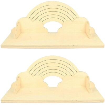 Non communiqué 2 étagères en bois arc-en-ciel 40 cm Beige - Publicité Non communiqué 2 étagères en bois arc-en-ciel 40 cm Beige - Publicité