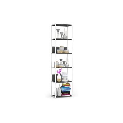 Non communiqué Étagère murale industrielle AKORD Blanche 50 cm façade Grise 6 étagères 50x32x192 cm Blanc / Gris - Publicité Non communiqué Étagère murale industrielle AKORD Blanche 50 cm façade Grise 6 étagères 50x32x192 cm Blanc / Gris - Publicité