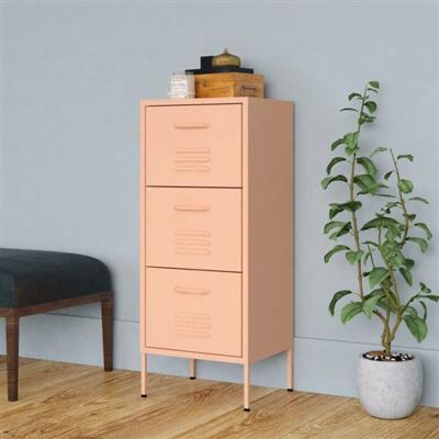 Non communiqué Armoire de rangement Rose 42,5x35x101,5 cm Acier Rose - Publicité Non communiqué Armoire de rangement Rose 42,5x35x101,5 cm Acier Rose - Publicité