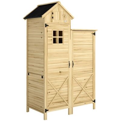 Non communiqué Armoire de jardin en bois 2 + 1 portes 2 étagères fenêtre toit bitumé noir - Publicité Non communiqué Armoire de jardin en bois 2 + 1 portes 2 étagères fenêtre toit bitumé noir - Publicité