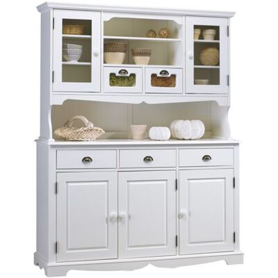 Beaux Meubles Pas Chers Buffet Vaisselier Blanc 5 Portes 5 Tiroirs - L 146.6 x l 42.5 x H 186 cm Blanc - Publicité Beaux Meubles Pas Chers Buffet Vaisselier Blanc 5 Portes 5 Tiroirs - L 146.6 x l 42.5 x H 186 cm Blanc - Publicité