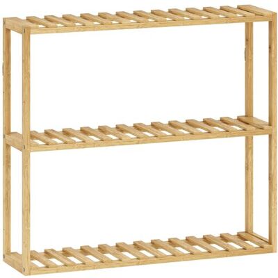 Non communiqué Étagère salle de bain bois bambou verni 3 niveaux réglables étagères à lattes dim. 43 x 31 x 80 cm Beige - Publicité Non communiqué Étagère salle de bain bois bambou verni 3 niveaux réglables étagères à lattes dim. 43 x 31 x 80 cm Beige - Publicité