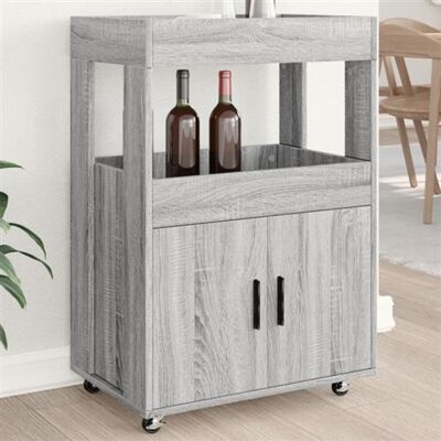 Non communiqué Chariot de bar sonoma gris 60x39,5x89 cm bois d ingénierie Gris - Publicité Non communiqué Chariot de bar sonoma gris 60x39,5x89 cm bois d ingénierie Gris - Publicité