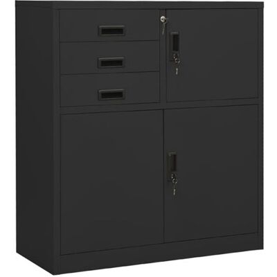 Armoire de Bureau vidaXL - Acier, Anthracite, 90x40x102 cm - Mobilier de Bureau - Publicité Armoire de Bureau vidaXL - Acier, Anthracite, 90x40x102 cm - Mobilier de Bureau - Publicité