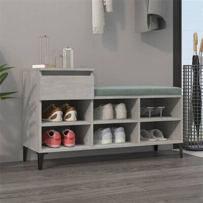 Armoire à chaussures VidaXL Gris Béton 102x36x60 cm Bois - Publicité Armoire à chaussures VidaXL Gris Béton 102x36x60 cm Bois - Publicité