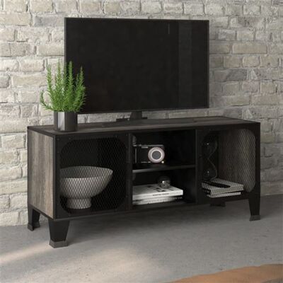 Non communiqué Meuble TV Gris 105x36x47 cm Métal et MDF Gris - Publicité Non communiqué Meuble TV Gris 105x36x47 cm Métal et MDF Gris - Publicité