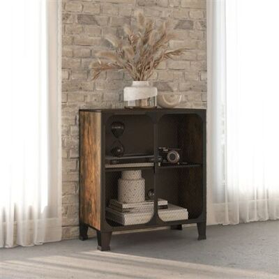 Non communiqué Armoire de rangement Marron rustique 72x36x82 cm Métal et MDF Brun - Publicité Non communiqué Armoire de rangement Marron rustique 72x36x82 cm Métal et MDF Brun - Publicité