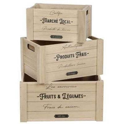 Non communiqué Urban Living - Lot de 3 caisses rectangulaires en bois décoré - Beige Beige - Publicité Non communiqué Urban Living - Lot de 3 caisses rectangulaires en bois décoré - Beige Beige - Publicité
