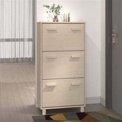 Non communiqué Armoire à chaussures HAMAR Marron miel 59,5x35x117cm Pin massif Marron miel - Publicité Non communiqué Armoire à chaussures HAMAR Marron miel 59,5x35x117cm Pin massif Marron miel - Publicité