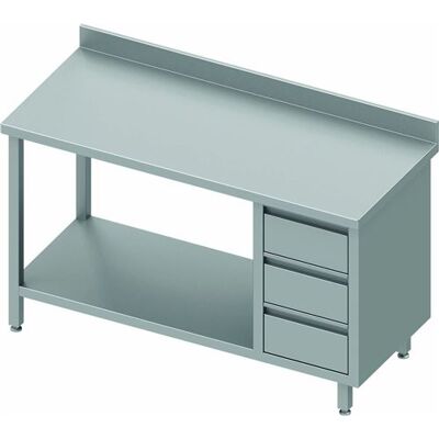Non communiqué Stalgast Table Inox - 3 Tiroirs à Gauche - Etagère - Gamme 600 - 930396080 Blanc - Publicité Non communiqué Stalgast Table Inox - 3 Tiroirs à Gauche - Etagère - Gamme 600 - 930396080 Blanc - Publicité