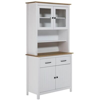 Non communiqué Buffet Haut 4 Portes 2 Tiroirs Bois Ciré et Blanc - TINA - ALTOBUY Blanc - Publicité Non communiqué Buffet Haut 4 Portes 2 Tiroirs Bois Ciré et Blanc - TINA - ALTOBUY Blanc - Publicité