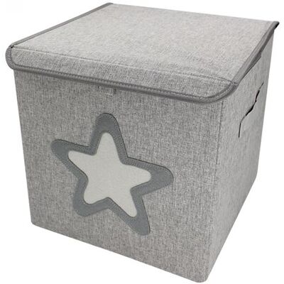 Non communiqué Lot de 5 boites de rangement, coffre à jouets pour enfant avec couvercle - 33 x 33 x 33 cm - Gris Étoile - Monsieur Bébé Gris - Publicité Non communiqué Lot de 5 boites de rangement, coffre à jouets pour enfant avec couvercle - 33 x 33 x 33 cm - Gris Étoile - Monsieur Bébé Gris - Publicité