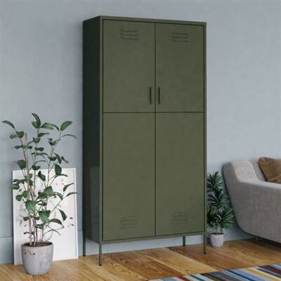 Non communiqué Garde robe Vert olive 90x50x180 cm Acier Vert olive - Publicité Non communiqué Garde robe Vert olive 90x50x180 cm Acier Vert olive - Publicité