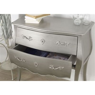 Non communiqué Commode argentée 2 tiroirs Murano - Amadeus - Argent - Bois Argent - Publicité Non communiqué Commode argentée 2 tiroirs Murano - Amadeus - Argent - Bois Argent - Publicité