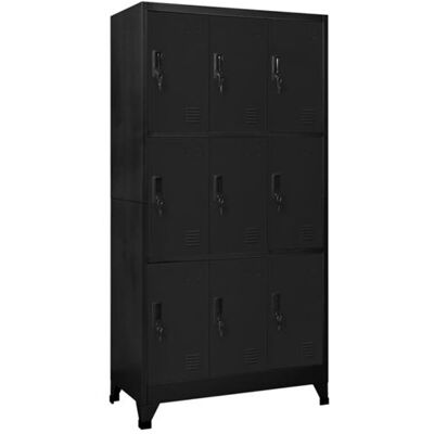 Non communiqué Armoire à casiers Noir 90x45x180 cm Acier Noir - Publicité Non communiqué Armoire à casiers Noir 90x45x180 cm Acier Noir - Publicité