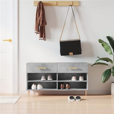 vidaXL Banc à chaussures gris béton - Rangement & étagère - Publicité vidaXL Banc à chaussures gris béton - Rangement & étagère - Publicité
