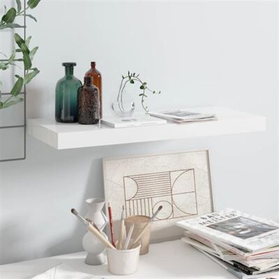Non communiqué Étagère murale flottante Blanc brillant 60x23,5x3,8 cm MDF Blanc brillant - Publicité Non communiqué Étagère murale flottante Blanc brillant 60x23,5x3,8 cm MDF Blanc brillant - Publicité