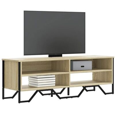 Meuble TV Sonoma Chêne 122x34x41 cm - Rangement - Publicité Meuble TV Sonoma Chêne 122x34x41 cm - Rangement - Publicité