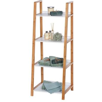 Wenko - Etagère de salle de bain en bambou Finja - L. 43 x H. 112 cm - Blanc - Finja Blanc - Publicité Wenko - Etagère de salle de bain en bambou Finja - L. 43 x H. 112 cm - Blanc - Finja Blanc - Publicité