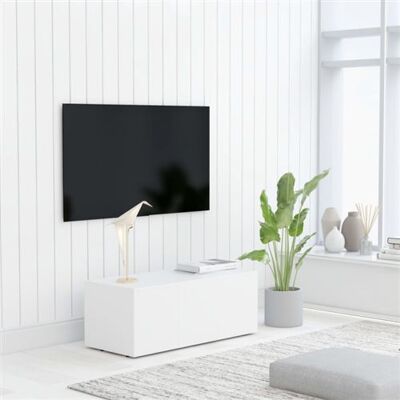 VIDAXL Meuble TV Blanc 80x34x30 cm Bois d ingénierie Blanc - Publicité VIDAXL Meuble TV Blanc 80x34x30 cm Bois d ingénierie Blanc - Publicité