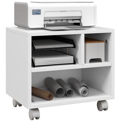 Non communiqué Support d'imprimante caisson de bureau 3 niches - dim. 40L x 30l x 36H cm - panneaux blanc Blanc - Publicité Non communiqué Support d'imprimante caisson de bureau 3 niches - dim. 40L x 30l x 36H cm - panneaux blanc Blanc - Publicité