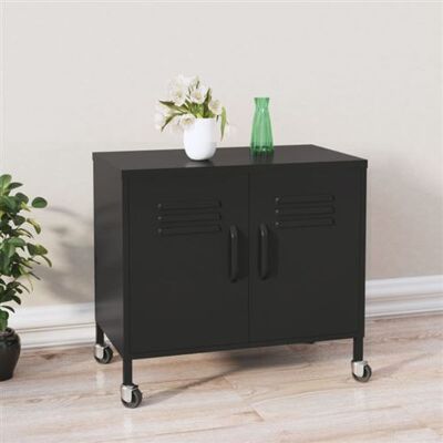 Armoire de rangement noir en acier vidaXL - Buffet - Publicité Armoire de rangement noir en acier vidaXL - Buffet - Publicité