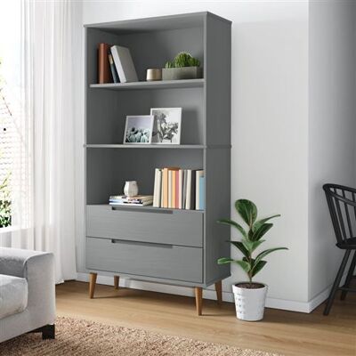 Non communiqué vidaXL Bibliothèque MOLDE Gris 85x35x170,5 cm Bois massif de pin350542 Gris - Publicité Non communiqué vidaXL Bibliothèque MOLDE Gris 85x35x170,5 cm Bois massif de pin350542 Gris - Publicité