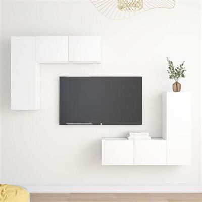 Non communiqué Ensemble de meubles TV 4 pcs Blanc Bois d ingénierie Blanc - Publicité Non communiqué Ensemble de meubles TV 4 pcs Blanc Bois d ingénierie Blanc - Publicité