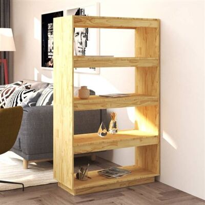 Non communiqué Bibliothèque Séparateur de pièce 80x35x135cm bois de pin massif Brun - Publicité Non communiqué Bibliothèque Séparateur de pièce 80x35x135cm bois de pin massif Brun - Publicité