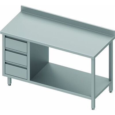 Non communiqué Stalgast Table Inox 3 Tiroirs à Gauche Etagère Gamme 600 - L600 mm - 930386080 Blanc - Publicité Non communiqué Stalgast Table Inox 3 Tiroirs à Gauche Etagère Gamme 600 - L600 mm - 930386080 Blanc - Publicité