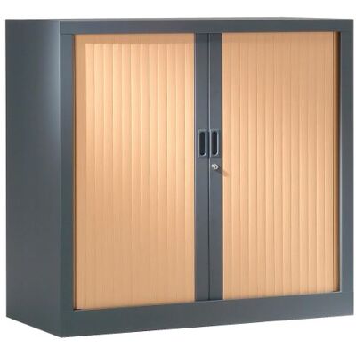 Vinco Armoire Monobloc H 70xL120xP43 cm 1 Tablette Anthracite Rideaux Hêtre Anthracite - Hêtre - Publicité Vinco Armoire Monobloc H 70xL120xP43 cm 1 Tablette Anthracite Rideaux Hêtre Anthracite - Hêtre - Publicité