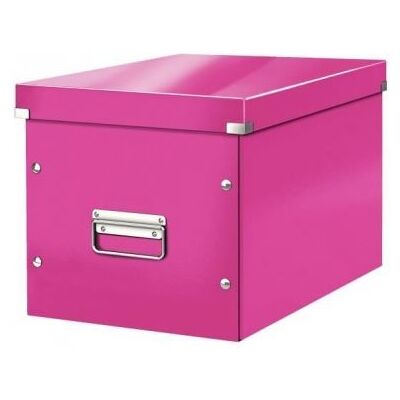 Leitz click + store cube - boite de rangement - l - rose Rose - Publicité Leitz click + store cube - boite de rangement - l - rose Rose - Publicité