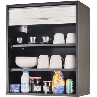 Simmob Meuble Cuisine Noir Rideau Chêne Blanc ou Alu 2 Etagères L 60 H 72 P 35 cm - Blanc - L 60 x l 35 x H 72 cm Noir - Publicité Simmob Meuble Cuisine Noir Rideau Chêne Blanc ou Alu 2 Etagères L 60 H 72 P 35 cm - Blanc - L 60 x l 35 x H 72 cm Noir - Publicité