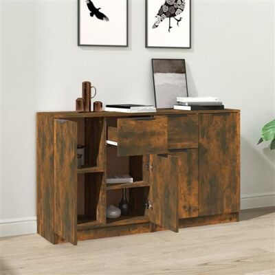 vidaXL Buffet 2 pcs chêne fumé 60x30x70cm - Publicité vidaXL Buffet 2 pcs chêne fumé 60x30x70cm - Publicité