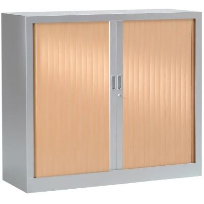 Vinco Armoire Monobloc H 70xL100xP43 cm 1 Tablette Alu Rideaux Hêtre Aluminum - Hêtre - Publicité Vinco Armoire Monobloc H 70xL100xP43 cm 1 Tablette Alu Rideaux Hêtre Aluminum - Hêtre - Publicité