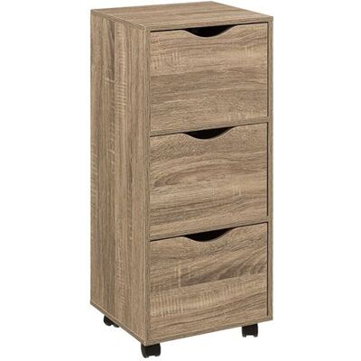 Non communiqué Chiffonnier 3 tiroirs sur roulettes naturel 5five Beige - Publicité Non communiqué Chiffonnier 3 tiroirs sur roulettes naturel 5five Beige - Publicité