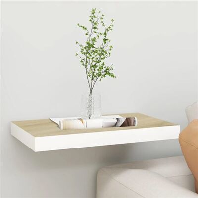 Non communiqué Étagère murale flottante chêne et blanc 50x23x3,8 cm MDF Brun - Publicité Non communiqué Étagère murale flottante chêne et blanc 50x23x3,8 cm MDF Brun - Publicité