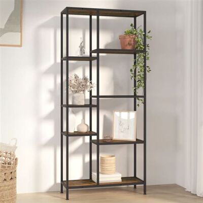 Non communiqué Étagère à livres 80x30x180 cm Acier et bois d ingénierie Marron foncé et noir - Publicité Non communiqué Étagère à livres 80x30x180 cm Acier et bois d ingénierie Marron foncé et noir - Publicité