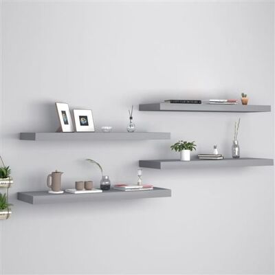 Non communiqué vidaXL Wandschappen zwevend 4 st 80x23,5x3,8 cm MDF grijs323858 Gris - Publicité Non communiqué vidaXL Wandschappen zwevend 4 st 80x23,5x3,8 cm MDF grijs323858 Gris - Publicité