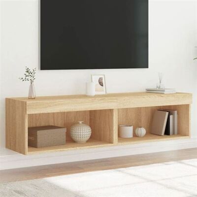 Ensemble 2 Meubles TV vidaXL avec lumières LED - Chêne Sonoma - Publicité Ensemble 2 Meubles TV vidaXL avec lumières LED - Chêne Sonoma - Publicité