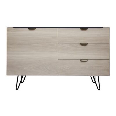 Non communiqué Buffet 1 porte 3 tiroirs chêne massif bois clair - Publicité Non communiqué Buffet 1 porte 3 tiroirs chêne massif bois clair - Publicité