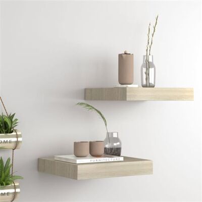 Non communiqué Étagères murales flottantes 2 pcs chêne 23x23,5x3,8 cm MDF Chêne - Publicité Non communiqué Étagères murales flottantes 2 pcs chêne 23x23,5x3,8 cm MDF Chêne - Publicité