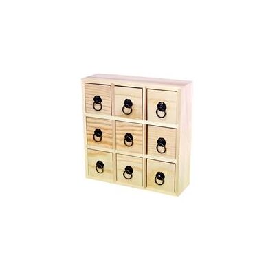 Non communiqué Boite Commode en Bois 9 tiroirs 22 x 22,5 x 7cm décorer créer enfants fête maman marque C TOP BOIS NATUREL - Publicité Non communiqué Boite Commode en Bois 9 tiroirs 22 x 22,5 x 7cm décorer créer enfants fête maman marque C TOP BOIS NATUREL - Publicité