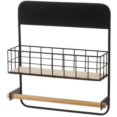 Non communiqué Étagère murale avec porte rouleau de cuisine en métal coloris noir - Longueur 34 x Profondeur 10,50 x Hauteur 39 cm Noir - Publicité Non communiqué Étagère murale avec porte rouleau de cuisine en métal coloris noir - Longueur 34 x Profondeur 10,50 x Hauteur 39 cm Noir - Publicité