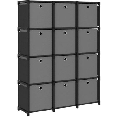Non communiqué Étagère à 12 cubes avec boîtes Noir 103x30x141 cm Tissu Noir - Publicité Non communiqué Étagère à 12 cubes avec boîtes Noir 103x30x141 cm Tissu Noir - Publicité