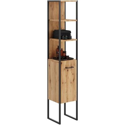 Non communiqué Armoire haute Laura bois métal Beige - Publicité Non communiqué Armoire haute Laura bois métal Beige - Publicité