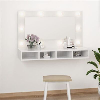 Armoire miroir avec LED - Blanc, 90x31.5x62 cm - Publicité Armoire miroir avec LED - Blanc, 90x31.5x62 cm - Publicité