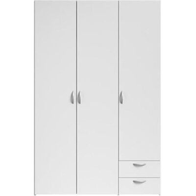 Non communiqué Armoire VARIA Décor 3 portes 2 tiroirs L 120 H 185 P 51 cm PARISOT Blanc Blanc - Publicité Non communiqué Armoire VARIA Décor 3 portes 2 tiroirs L 120 H 185 P 51 cm PARISOT Blanc Blanc - Publicité